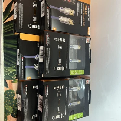 Monster USB Cable 3.0 A to B Connection  7FT/2.13M Ultra High Speed Box Of 6 - Image 1 of 3
