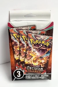 Pokémon TCG Scarlet & Violet Obsidian Flames Hanger Box With 3 Booster Packs - Picture 1 of 3