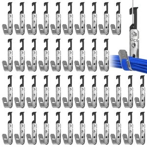 50 Piezas Ganchos en J para Colgar, Perchas de Cable de 3/4 Pulgadas con Clips de Ala de Murciélago, Pesados... - Imagen 1 de 6
