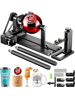 Rodillo giratorio láser 4 en 1 para grabar objetos cilíndricos esféricos y de anillo Foto 1 de 4