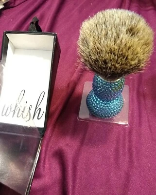 Whish body shaving brush Swarovski Blue crystals Semogue Badger & Boar Hair - Image 1 of 4
