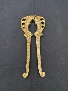 BEAUTIFUL ANTIQUE GOLD PLATED METAL ALLOY VICTORIAN NUTCRACKER 6.3" c1900 vg - Picture 1 of 7