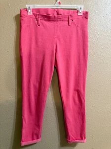 TIME AND TRU CROP LEGGINGS LARGE (12-14) HEATHER ORANGE STRETCH PULL ON CUFFED - Picture 1 of 3