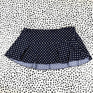 Lands End Deep Sea Polka Dot Regular 6 Flounce Mini Mini SWIM SKIRT 493554 - Picture 1 of 3
