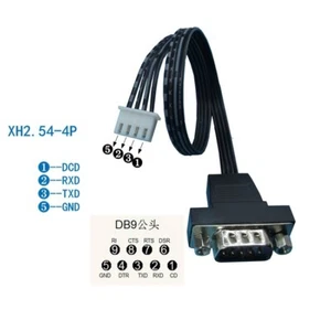 10pcs Motherboard XH2.54 4pin to DB9 9pin Com RS232 Serial Male Port Cable - Bild 1 von 2