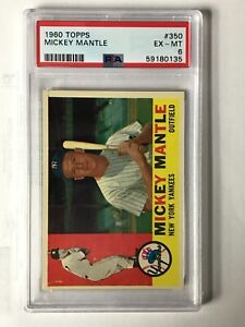 Mickey Mantle Yankees 1960 Topps #350 PSA 6 GREAT EYE APPEAL & COLOR GRADED 2022