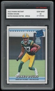 ROMEO DOUBS 2022 PANINI INSTANT RETRO 1ST GRADED 10 RATED ROOKIE CARD RC PACKERS