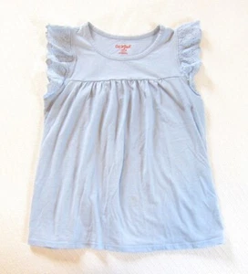 Cat & Jack Girls Cap Sleeve Shirt Size L (10/12) Light Blue - Picture 1 of 4
