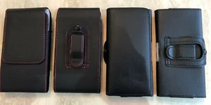 For OPPO A53s A15 Smart J2 4G Black Leather Belt Clip Loop Holster Case Cover - Picture 1 of 10