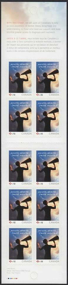 MENTAL HEALTH = Back of Book = Booklet of 10 stamps Canada 2008 # B14a MNH Foto 1 de 4