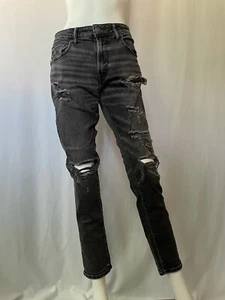 American Eagle Women's Pant Super Skinny High Rise Jeans Black Size 34x30 - Picture 1 of 17