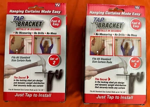 GEWINDEBOHRERHALTERUNG 2 Box@2ea=4=2 Paar SOFORT Gardinenstange OHNE BOHREN Kwik Hang HALTERUNGEN Set - Bild 1 von 6