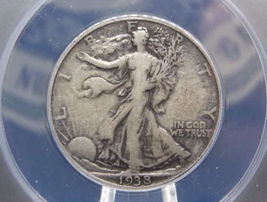1938 "D" Walking Liberty SILVER Half Dollar 50c ANACS VF20 #466 Very Fine ECC&C - Picture 1 of 5