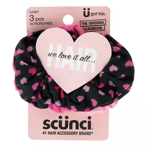 Scunci Original Scrunchie Valentine's Day Scrunchies, Assorted Colors, 3-Pieces - Picture 1 of 2