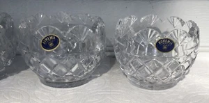 4ct Vintage Bohemia Cut Glass 24%Lead Crystal Berry Bowl Diamond Starburst - Picture 1 of 9