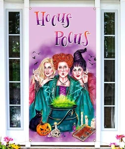 Cubierta de puerta Vohado Halloween Hocus Pocus decoraciones Sanderson multicolor - Imagen 1 de 6