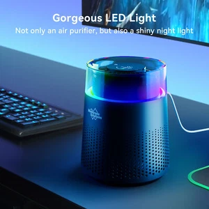 Small Room Air Purifier for Allergies Dust Smoke Odor Night Light Air Filters - Picture 1 of 18