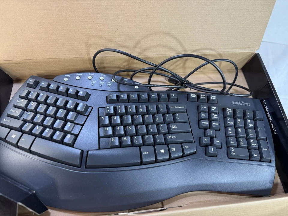 Perixx Periboard-512 Ergonomic Split Keyboard Natural Design Black [Brand New] - Image 1 of 4