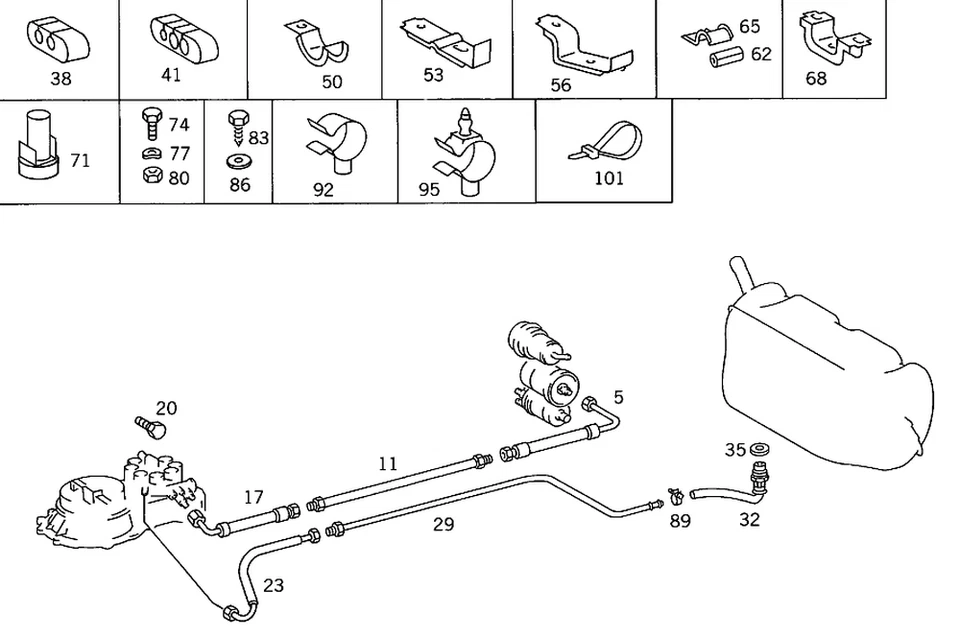 Mangueira de combustível genuína Mercedes-Benz 126-470-42-75 - Imagem 1 de 1