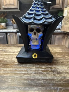 Vintage Gemmy hängende Skelett Laterne Totenkopf leuchtet lachend SENSOR ODER KNOPF - Bild 1 von 9
