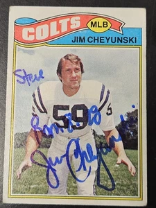 Tarjeta autografiada firmada por Topps 1977 Jim Cheyunski #312 Colts personalizada - Imagen 1 de 2