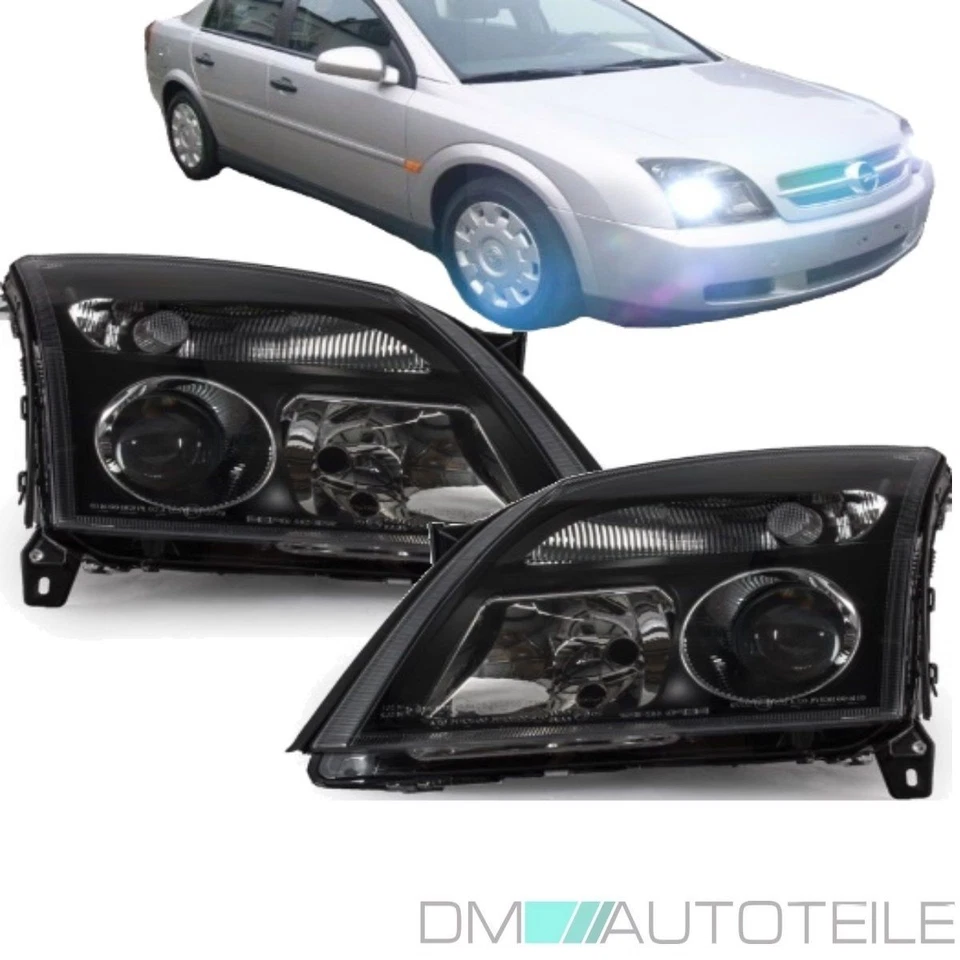 Opel Vectra C Signum 02-05 Scheinwerfer Set Satz Links Rechts Schwarz + GARANTIE - Bild 1 von 4