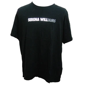 SERENA WILLIAMS Men's (Size 2XL) Black NIKE Short Sleeve Tennis T-Shirt Spellout - Picture 1 of 4