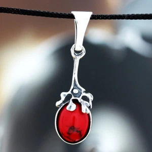 Koralle Silber 925 Anhänger Sterlingsilber Damen Schmuck A0240 - Bild 1 von 3