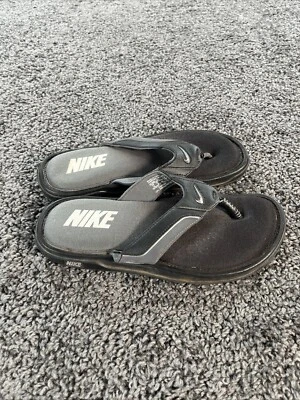 Сандалии мужские Nike 10 черные серые стринги шлепанцы комфортная стелька пена с эффектом памяти - Изображение 1 из 4