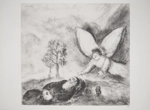 Marc Chagall: Elie Vom Engel Getröstet, Signierte Heliogravur, 1956 - Bild 1 von 10