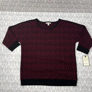 Dana Buchman Dark Cherry Exclusive Design Langarm Oberteil Bluse Pullover Gr. M - Bild 1 von 12