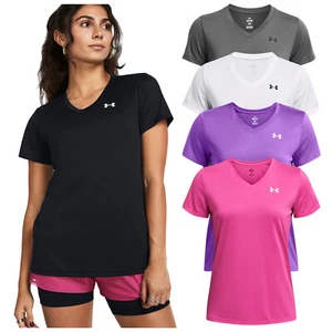 Camiseta Under Armour Damas Tecnología Cuello en V Suelta Cómoda Ligera Gimnasio Entrenamiento UA - Imagen 1 de 11