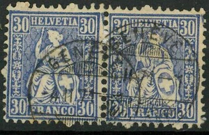 SWITZERLAND - SVIZZERA - 1867/78 - Allegoria dell'"Helvetia"  Nuovo tipo Carta - Picture 1 of 1