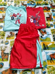 Nike Dri Fit Kids Lot 3 PCS Outfit Tees T-Shirts Shorts Size XL Youth Boys - Picture 1 of 10