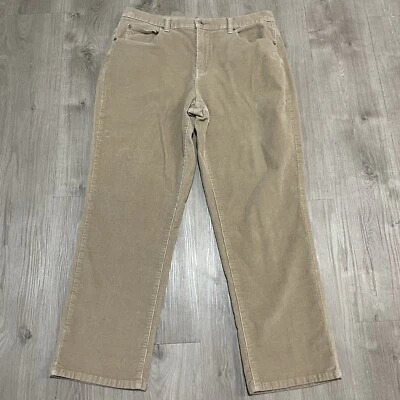 Vintage Fashion Bug Womens Corduroy Pants 16 Tan Straight Leg Stretch - Image 1 of 4