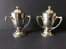 ANTIQUE ART NOUVEAU ARTS & CRAFTS SILVER PEPPERETTES