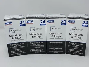 Mainstays Regular Mouth Canning Lids and Rings - Set Of 48 Narrow Mouth Jar Lids - Picture 1 of 3
