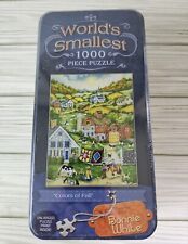World’s Smallest 1000 Piece Puzzle 'Colors of Fall' Farm Bonnie White Tin Box