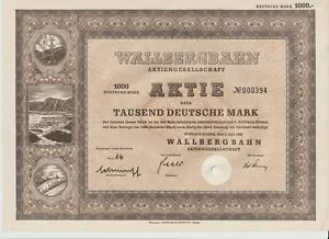 Wallbergbahn AG 1000 DM 1950 - Bild 1 von 1