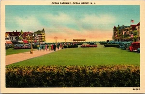 Ocean Pathway Ocean Grove New Jersey NJ Postcard Samuel Strauss UNP Linen - Picture 1 of 2