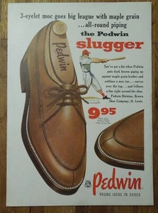 1955 PEDWIN SLUGGER Brown Shoe Company Magazine Ad - Young Ideas in Shoes - Picture 1 of 1