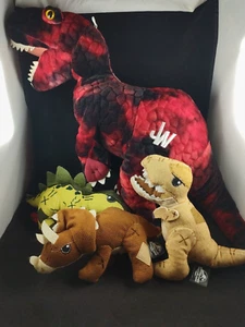 Jurassic World Mattel 3 piccolo (9 pollici) peluche dinosauro ruggito (LEGGI) & 1 Lg rosso - Foto 1 di 6