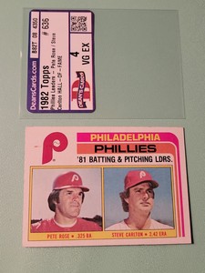 1982 Topps - Team Checklist #636 Pete Rose, Steve Carlton