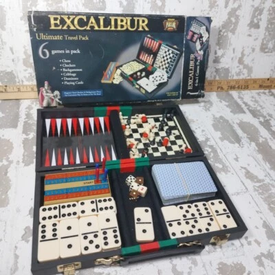 Vintage Excalibur Parlor Games King Arthur Chess, Cribbage, Cards, Dominoes, Ect - Image 1 of 4