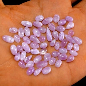 56 Pcs 82 Cts Natural Pink Kunzite Cabochon Gemstone Lot 12x4-5x5mm #14880 - Picture 1 of 5