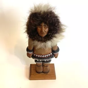People of Alaska, Mary, A.R.T Alaska Inc, Wood, Fur, Composite Figure, Sculpture - Picture 1 of 8