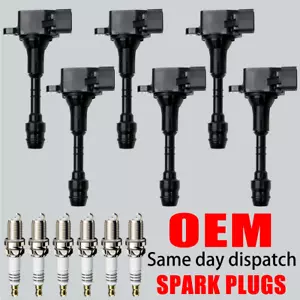 6X OEM Ignition Coil & 6X Iridium Spark Plugs for Nissan Frontier Infiniti UF349 - Picture 1 of 14