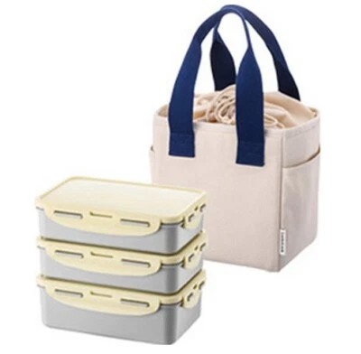 Lock & Lock Daily Cotton Dosilock BPA Free 3 Layers Lunch Box Bag Set - Image 1 of 4