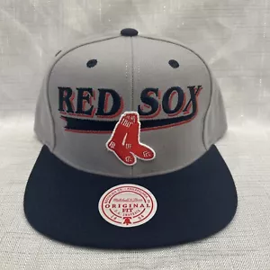 Mitchell & Ness Boston Red Sox Away Coop 2 Tone Adjustable Snapback Hat Cap - Picture 1 of 5