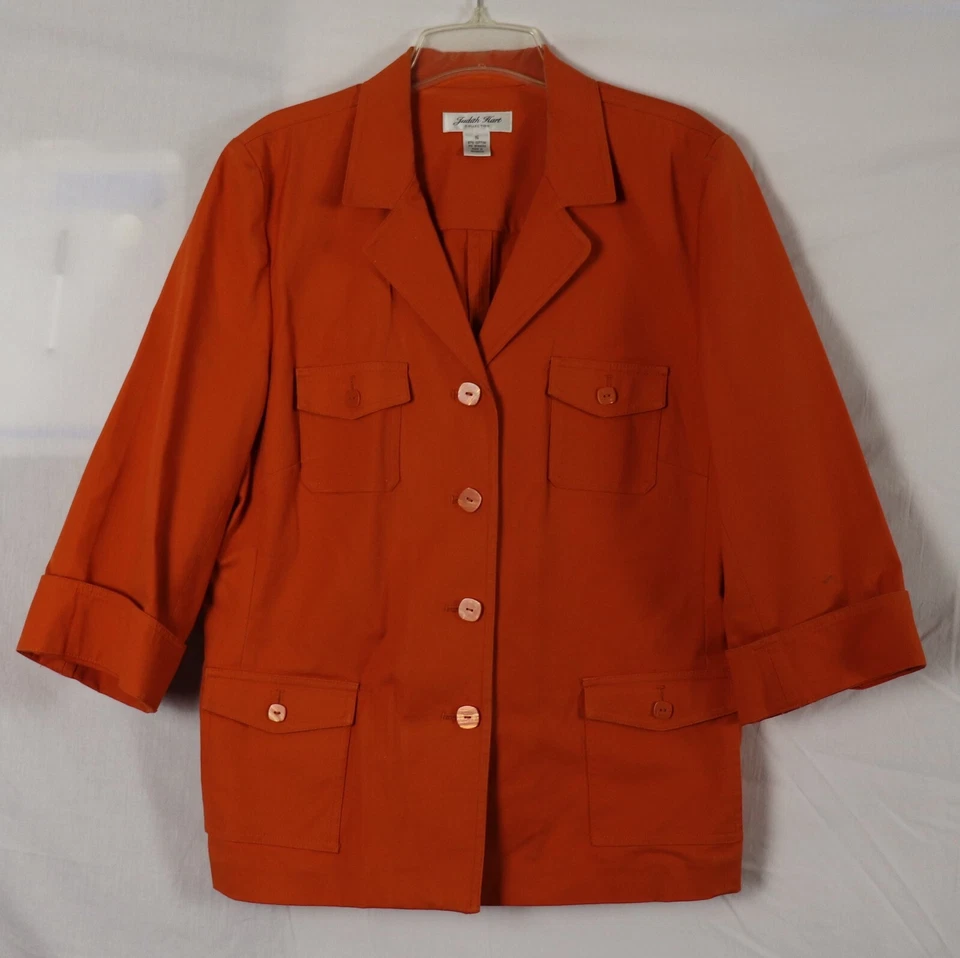 Judith Hart Collection Sz. 16 Vintage Jacket orange 3/4 sleeve (w650) - Image 1 of 3